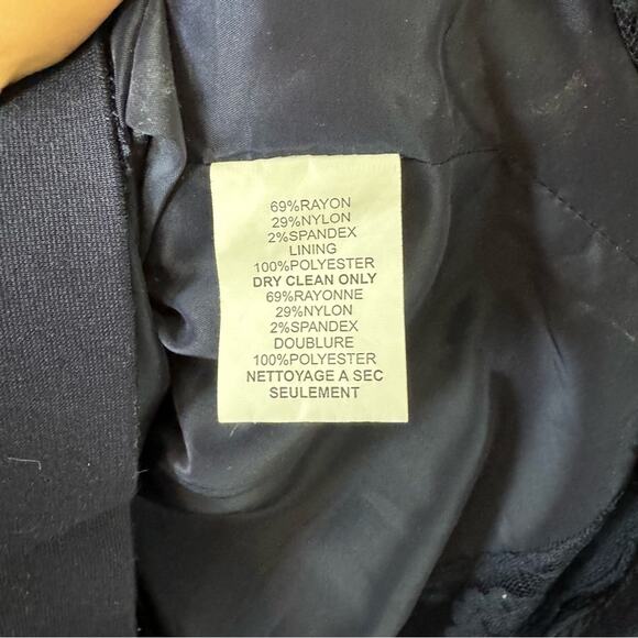 Trina Turk Navy Blue Ruffled Sleeve Sheath Dress Size 4 - Picture 5 of 7